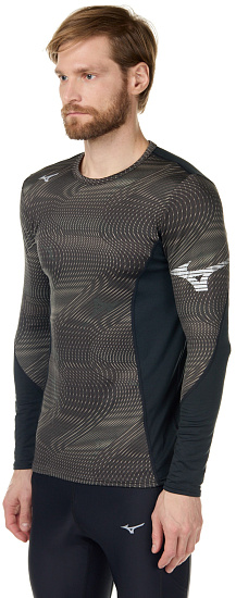Футболка мужская Mizuno Virtual Body G3 Crew черный - Фото 3 большая