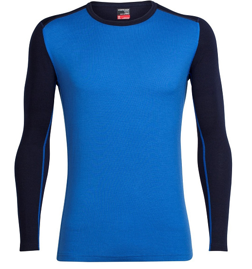 Футболка мужская Icebreaker Tech Top LS Crewe Cadet/MidnightNavy - Фото 1 большая