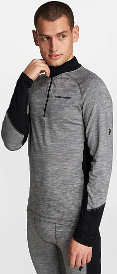 Куртка мужская Peak Performance Magic Half Zip Grey Melange/Black - Фото 3 большая