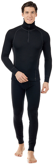 Пулон мужской Devold Duo Active Zip Neck Black - Фото 2 большая