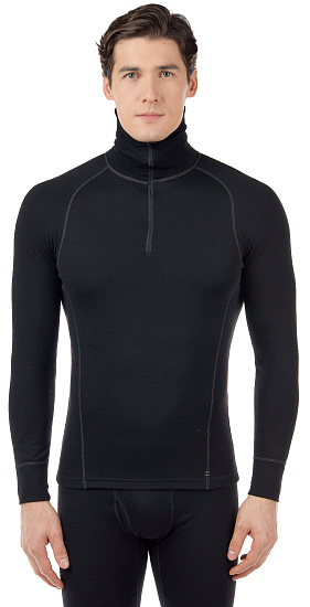 Пулон мужской Devold Duo Active Zip Neck Black - Фото 3 большая