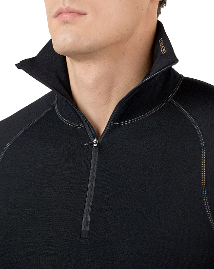 Пулон мужской Devold Duo Active Zip Neck Black - Фото 6 большая