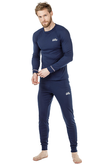 Футболка мужская Odlo Bl Top Crew Neck L/S Active Warm Originals Темно-Синий - Фото 2 большая