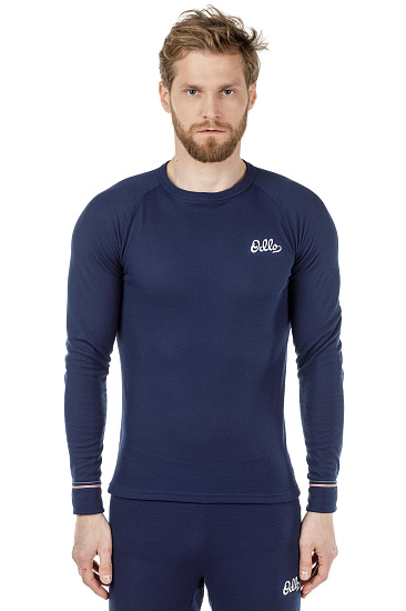 Футболка мужская Odlo Bl Top Crew Neck L/S Active Warm Originals Темно-Синий - Фото 3 большая