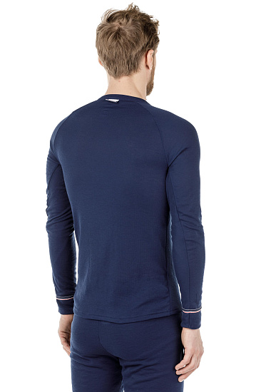 Футболка мужская Odlo Bl Top Crew Neck L/S Active Warm Originals Темно-Синий - Фото 5 большая