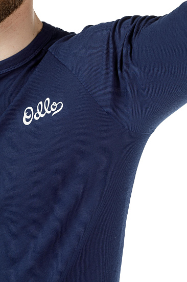 Футболка мужская Odlo Bl Top Crew Neck L/S Active Warm Originals Темно-Синий - Фото 6 большая