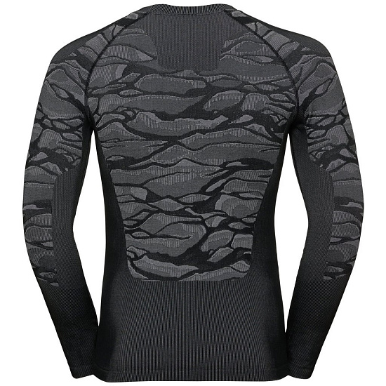 Футболка мужская Odlo Crew Neck L/S Blackcomb Черный/Серый - Фото 2 большая