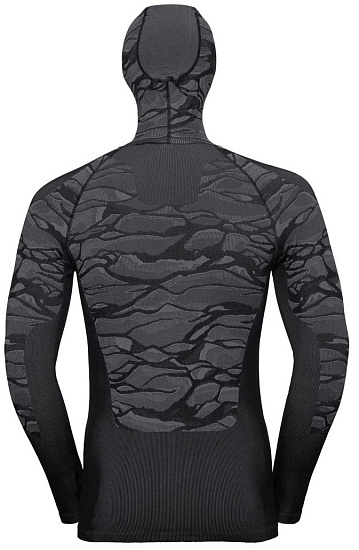 Футболка мужская Odlo Bl Top With Facemask L /S Blackcomb Черный/Серый - Фото 2 большая