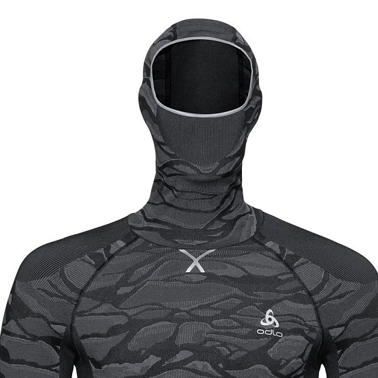 Футболка мужская Odlo Bl Top With Facemask L /S Blackcomb Черный/Серый - Фото 3 большая
