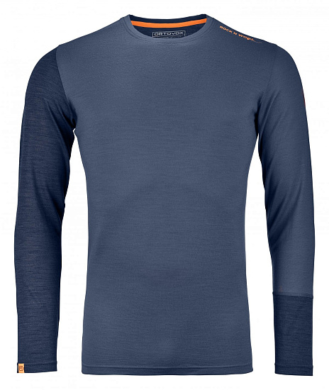 Футболка мужская Ortovox 185 Rock N Wool Ls Night Blue - Фото 1 большая