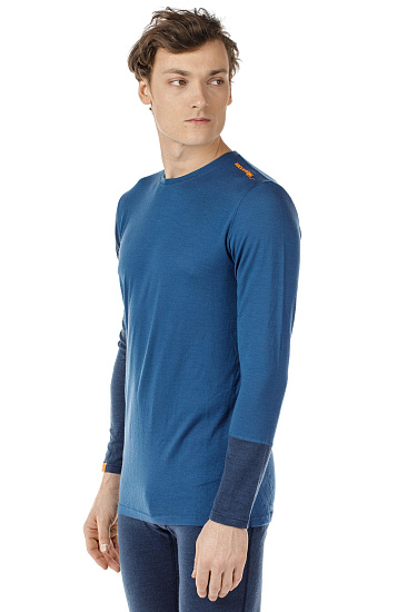 Футболка мужская Ortovox 185 Rock N Wool Ls Night Blue - Фото 4 большая