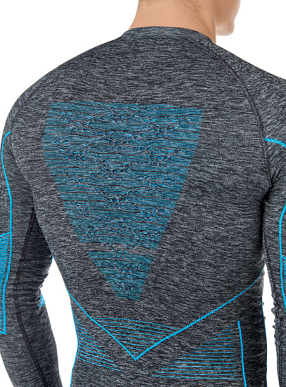 Лонгслив мужской X-Bionic Energy Accumulator 4.0 Melange Dark Grey Melange/Blue - Фото 7 большая