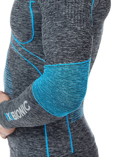 Лонгслив мужской X-Bionic Energy Accumulator 4.0 Melange Dark Grey Melange/Blue - Фото 9 большая