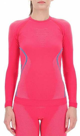 Футболка женская UYN Evolutyon Uw Lg_Sl. Strawberry/Pink/Turquoise - Фото 1 большая