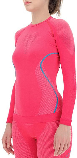 Футболка женская UYN Evolutyon Uw Lg_Sl. Strawberry/Pink/Turquoise - Фото 3 большая