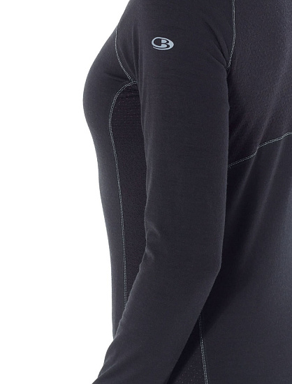 Футболка женская Icebreaker 200 Zone LS Crewe Black/Mineral - Фото 4 большая