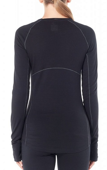 Футболка женская Icebreaker 200 Zone LS Crewe Black/Mineral - Фото 5 большая