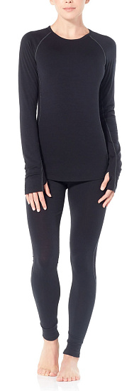 Футболка женская Icebreaker 200 Zone LS Crewe Black/Mineral - Фото 6 большая