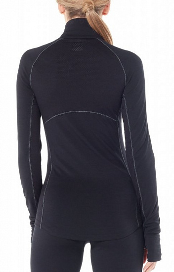 Футболка женская Icebreaker 200 Zone LS Half Zip Black/Mineral - Фото 3 большая
