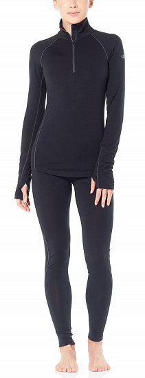 Футболка женская Icebreaker 200 Zone LS Half Zip Black/Mineral - Фото 4 большая