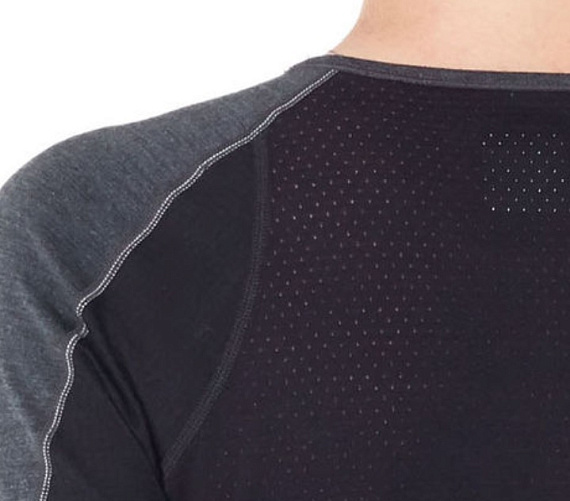 Футболка женская Icebreaker 260 Zone LS Crewe Jet Hthr/Black/Snow - Фото 6 большая