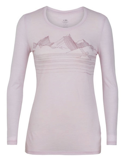 Футболка женская Icebreaker Tech Lite LS Low Crewe Approach Blush Hthr - Фото 1 большая