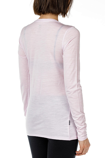 Футболка женская Icebreaker Tech Lite LS Low Crewe Approach Blush Hthr - Фото 4 большая