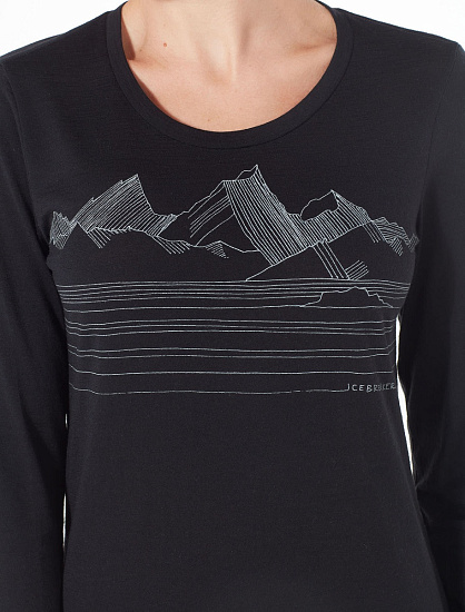 Футболка женская Icebreaker Tech Lite LS Low Crewe Approach Black - Фото 3 большая