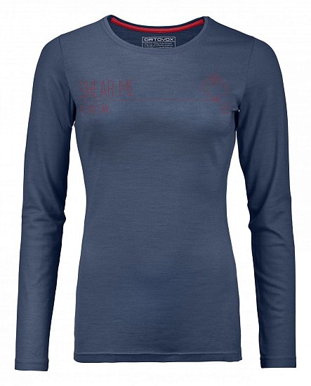 Футболка женская Ortovox 185 Shear Me LS Night Blue - Фото 1 большая