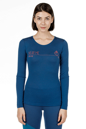 Футболка женская Ortovox 185 Shear Me LS Night Blue - Фото 2 большая