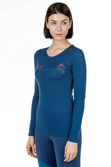 Футболка женская Ortovox 185 Shear Me LS Night Blue - Фото 3 большая