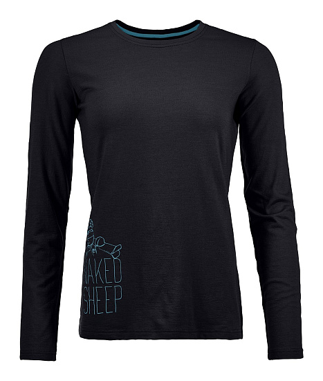 Футболка женская Ortovox 145 Naked Sheep LS Black Raven - Фото 1 большая