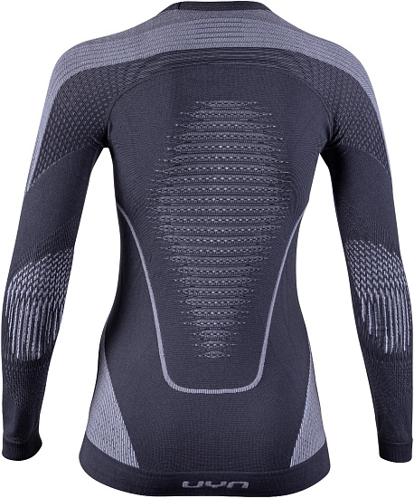 Футболка женская UYN Evolutyon Uw Lg_Sl Charcoal/White/Light Grey - Фото 2 большая