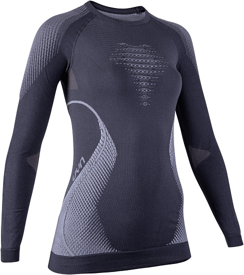 Футболка женская UYN Evolutyon Uw Lg_Sl Charcoal/White/Light Grey - Фото 3 большая