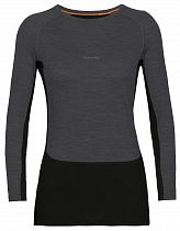 Лонгслив женский Icebreaker ZoneKnit 200 Crewe JET Hthr/Blk/Metro H/Cb