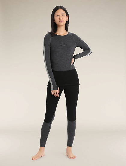 Лонгслив женский Icebreaker ZoneKnit 200 Crewe JET Hthr/Blk/Metro H/Cb - Фото 2 большая