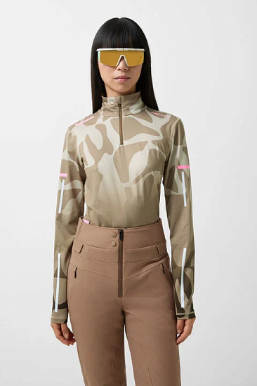 Лонгслив женский Bogner Fire+Ice Ilvy3 Brown/Beige - Фото 3 большая