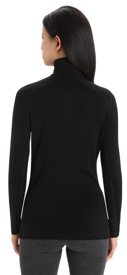 Лонгслив женский Icebreaker 260 Tech Half Zip Black - Фото 2 большая