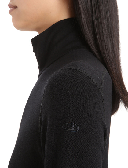 Лонгслив женский Icebreaker 260 Tech Half Zip Black - Фото 5 большая