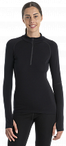 Лонгслив женский Icebreaker 300 MerinoFinePolar Half Zip Black