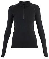 Лонгслив женский Icebreaker 300 MerinoFinePolar Half Zip Black