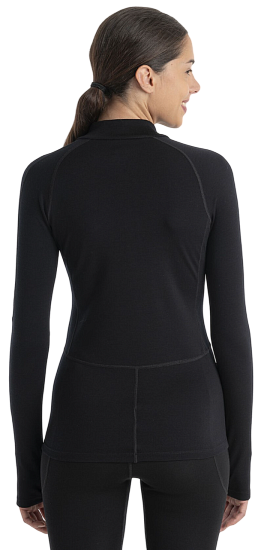 Лонгслив женский Icebreaker 300 MerinoFinePolar Half Zip Black - Фото 2 большая