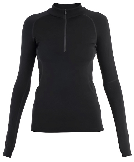 Лонгслив женский Icebreaker 300 MerinoFinePolar Half Zip Black - Фото 1 большая