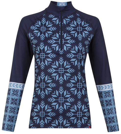 Пулон женская Krimson Klover Nordic Snowflake 1/4 Zip Indigo - Фото 1 большая