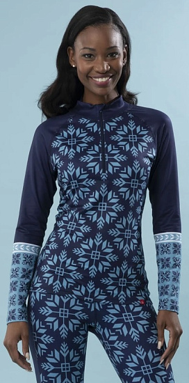 Пулон женская Krimson Klover Nordic Snowflake 1/4 Zip Indigo - Фото 2 большая