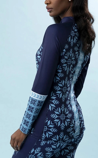 Пулон женская Krimson Klover Nordic Snowflake 1/4 Zip Indigo - Фото 3 большая