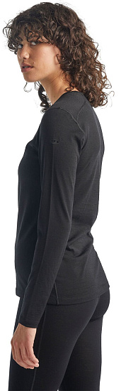 Футболка женская Icebreaker 200 Oasis LS Crewe Black - Фото 5 большая