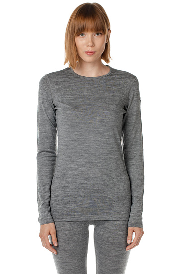 Футболка женская Icebreaker 200 Oasis LS Crewe Gritstone Hthr - Фото 3 большая