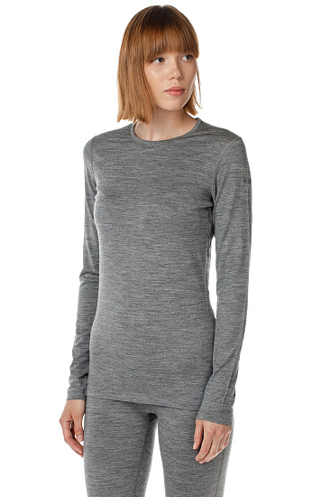 Футболка женская Icebreaker 200 Oasis LS Crewe Gritstone Hthr - Фото 4 большая