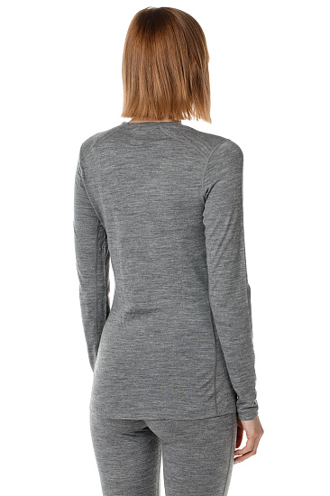 Футболка женская Icebreaker 200 Oasis LS Crewe Gritstone Hthr - Фото 5 большая